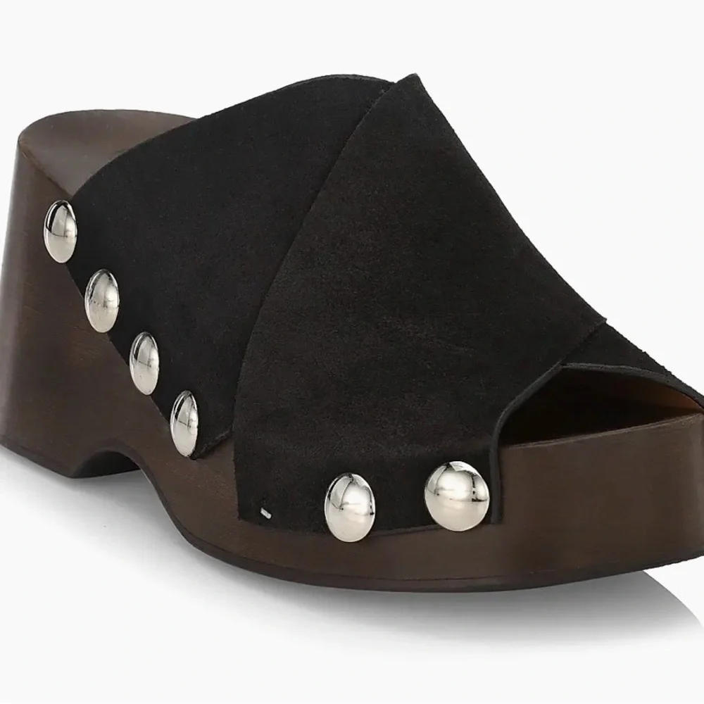 Ganni Retro Leather Platform Clogs Mules Sandals Black like new - Picture 8 of 8